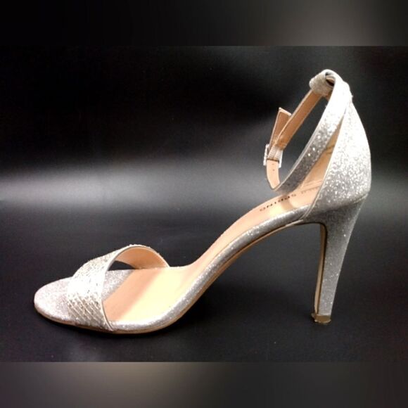 Call it Spring Sparkle Silver High Heel Shoes SZ 10 Formal Party Open Toe - Picture 6 of 16